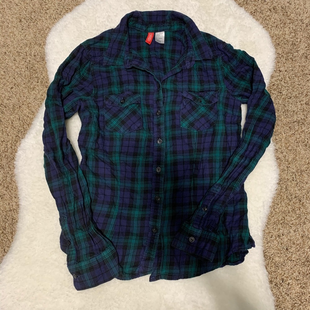 H&M divided plaid shirt